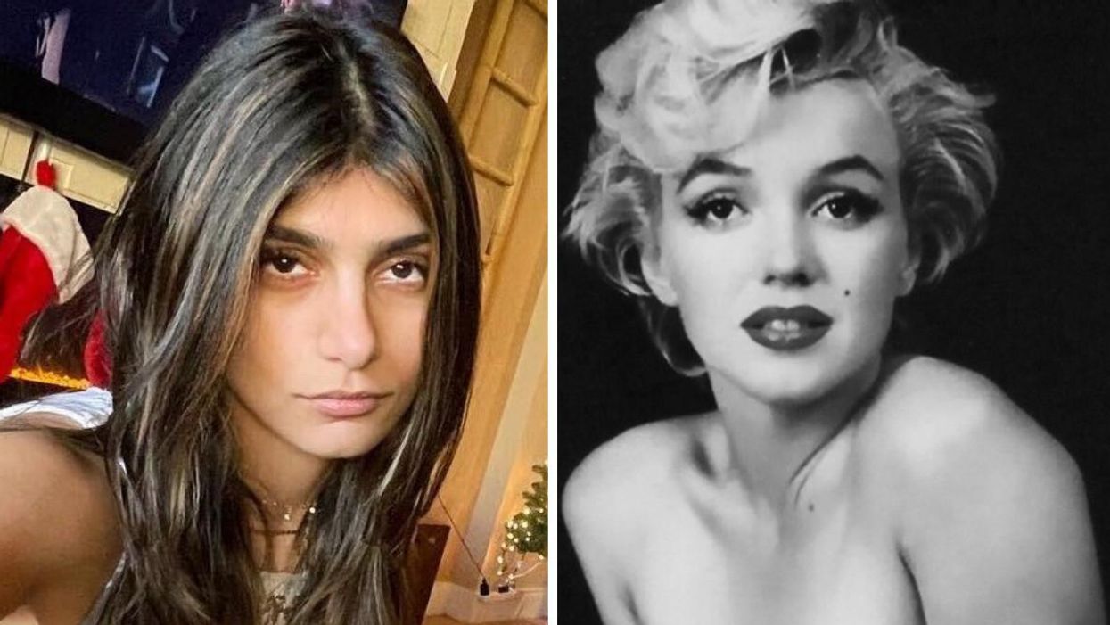 OnlyFans star Mia Khalifa. Right: Marilyn Monroe.