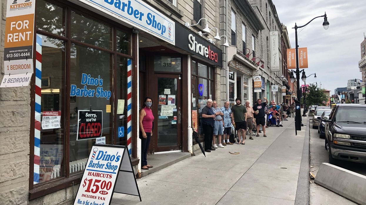 Ontario Barber Shop Had People Waiting In Line For Hours Today