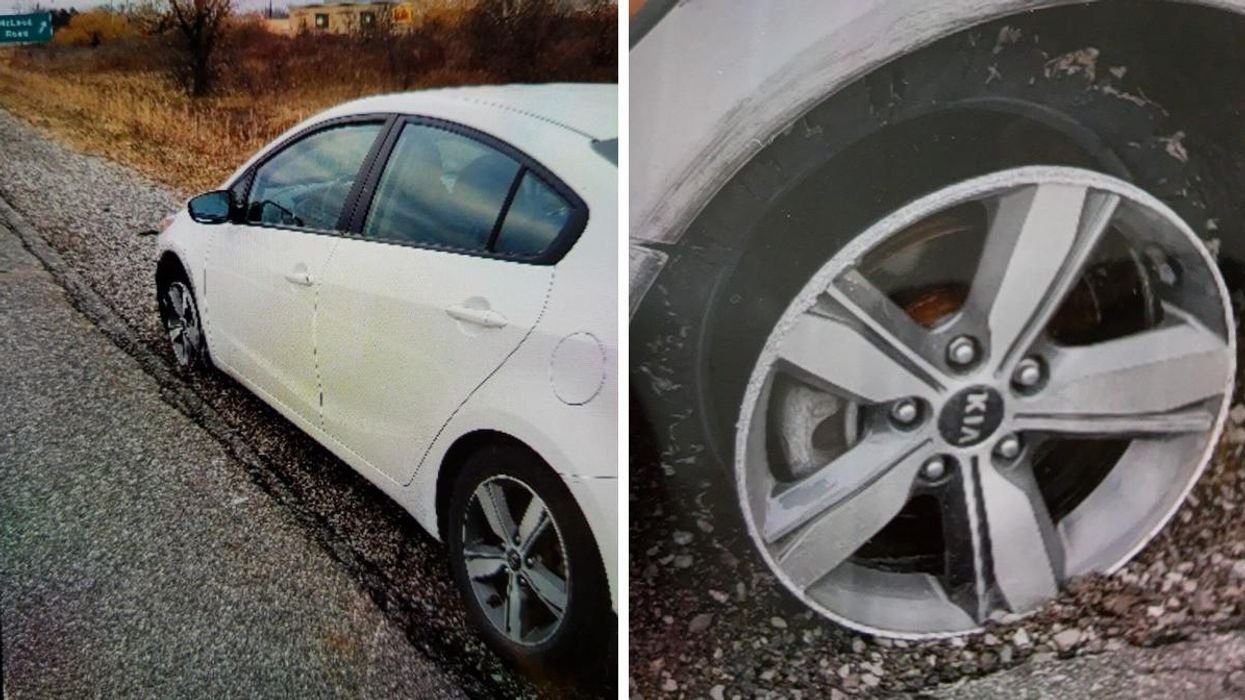 Ontario Driver Charged After Travelling Down The QEW Without A Tire (PHOTOS)