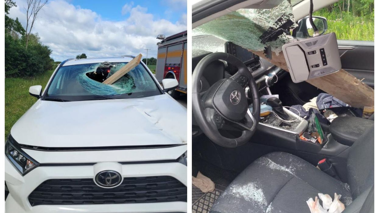 Ontario Driver Was Nearly Hit After Wooden Board Smashes Through Windshield