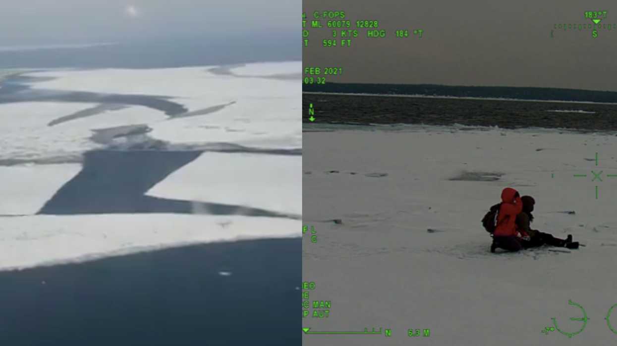 Ontario Hikers Stranded On Floating Chunk Of Ice At Bruce Peninsula Get Rescued (VIDEO)