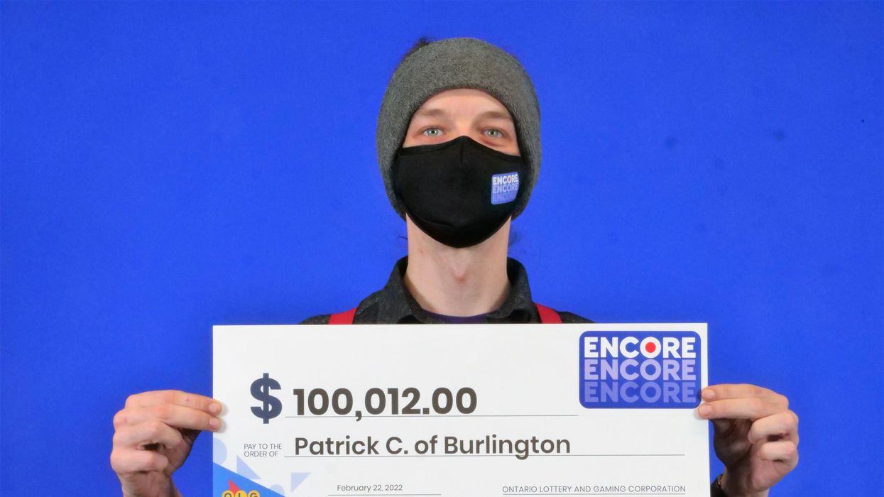 Ontario lottery winner Patrick Cychner at OLG Prize Centre.