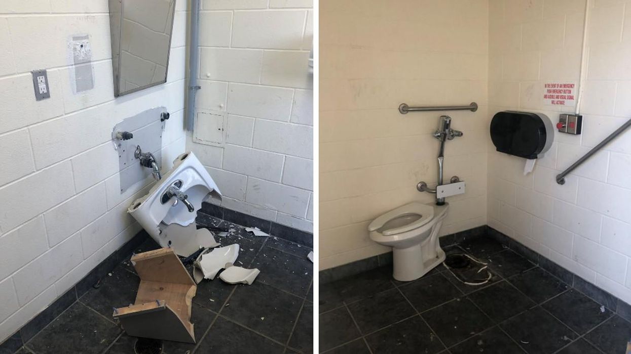 Ontario Mayor Thinks TikTok Challenge Is To Blame After A Public Bathroom Is Destroyed (PHOTOS)