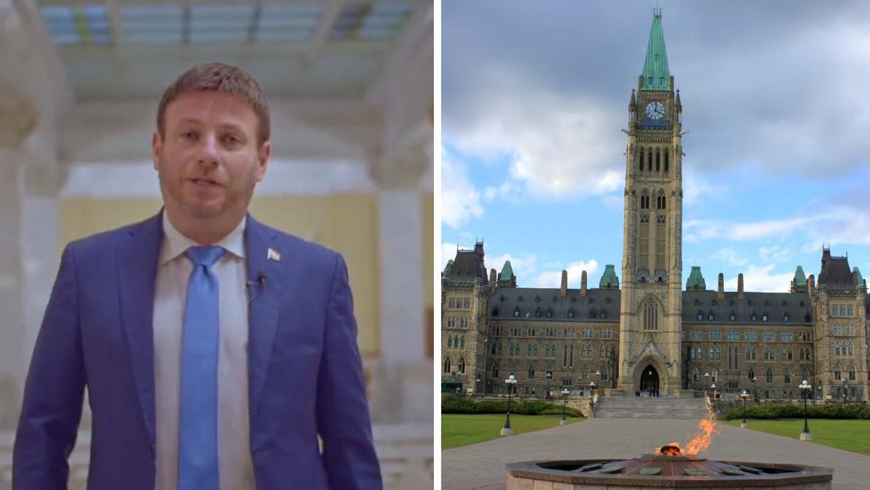 Ontario MPP Roman Baber. Right: Parliament, Ottawa.