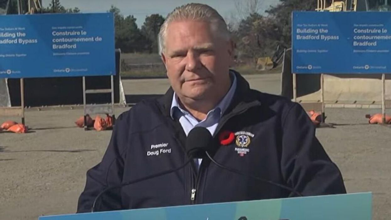 Ontario Premier Doug Ford making an announcement.