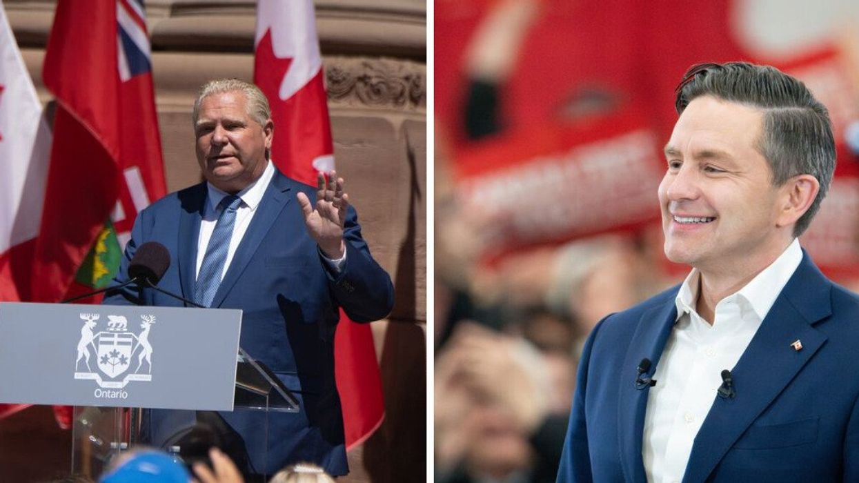 Ontario Premier Doug Ford. Right: Conservative Party leader Pierre Poilievre.