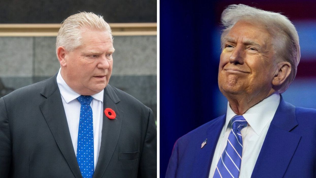 Ontario Premier Doug Ford. Right: U.S. President Donald Trump.