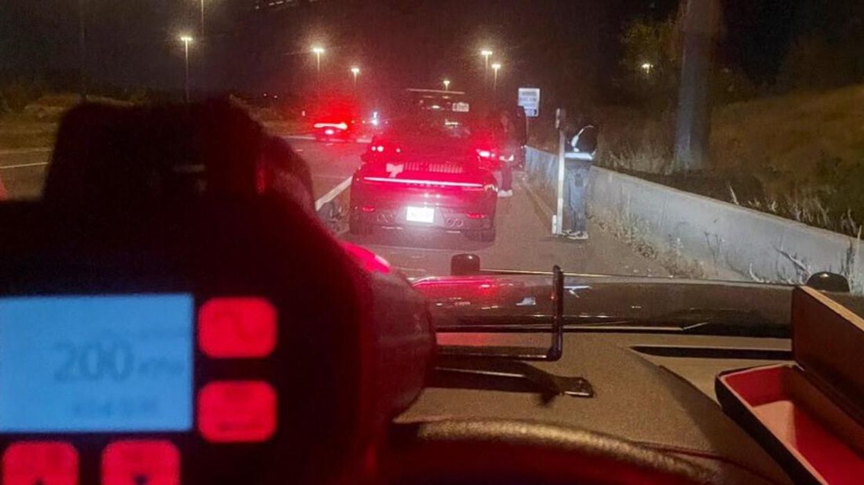 Ontario Provincial Police clock a driver going 200 km/h.