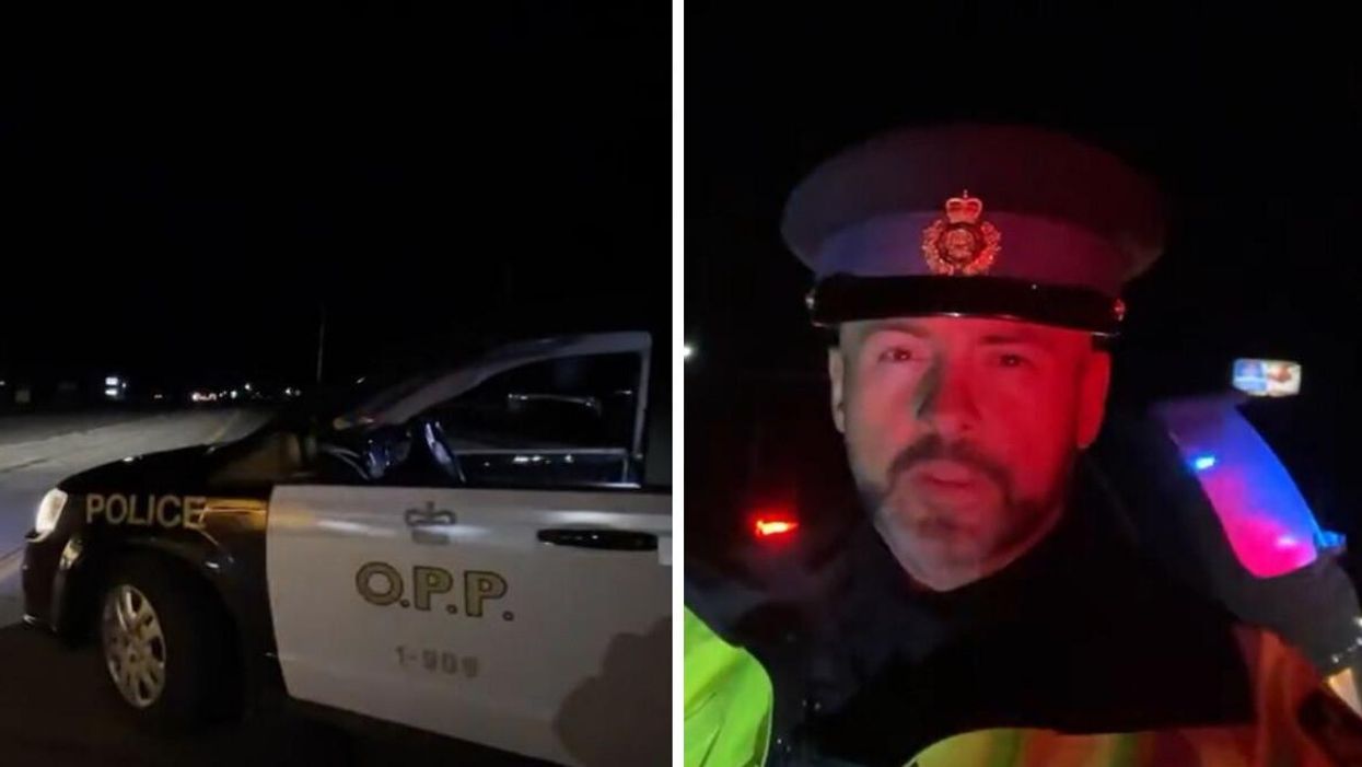 Ontario Provincial Police (OPP) on scene of a fatal crash near Peterborough, Ontario.