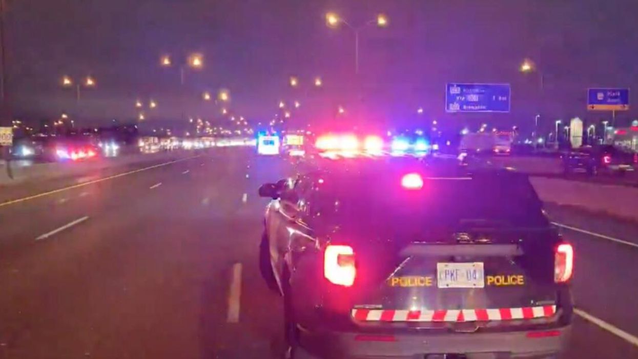 Ontario Provincial Police responding to a fatal crash in Mississauga, Ontario, on January 11, 2023.