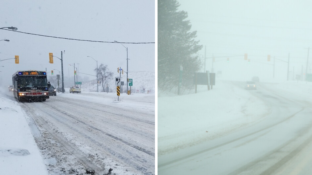 Ontario roads covered in snow.