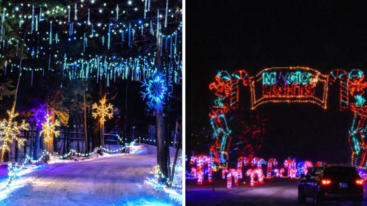 Ontario's New Christmas Drive-Thru Has A Blizzard Tunnel & Glowing Winter Wonderland