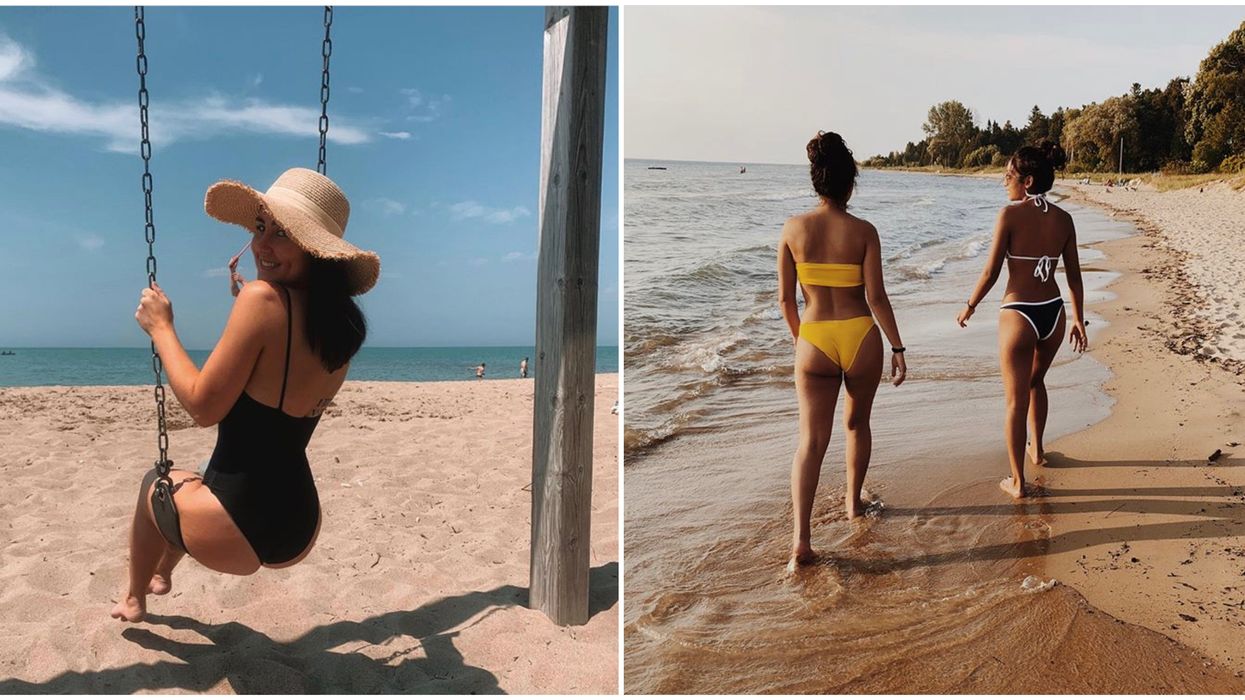 Ontario's Southampton Beach Has Sand Dune Shores & A Dreamy Waterside Swing