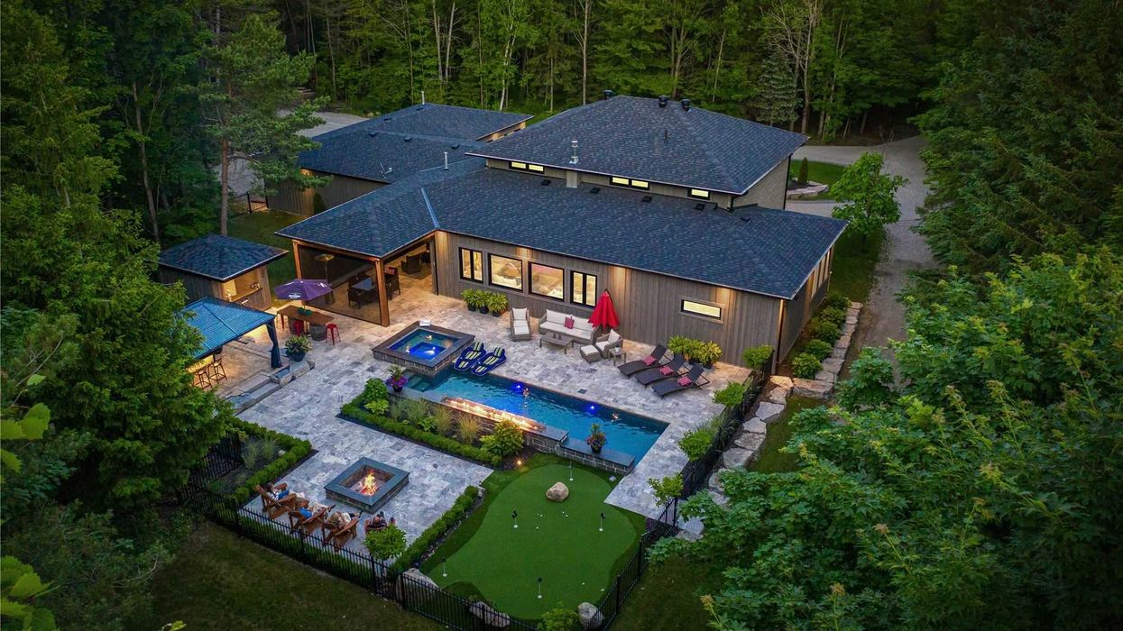 Ontario's Waterfall Pool Home For Sale Lets You Swim With Fire