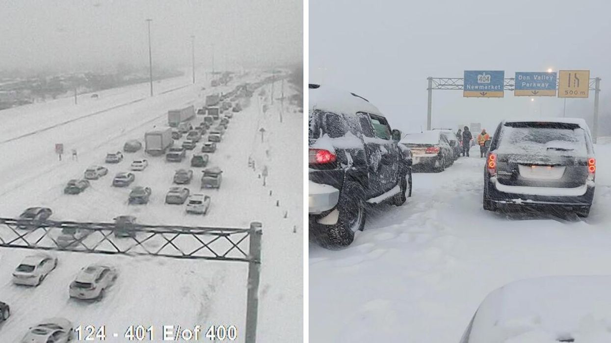 Ontario's Wild Snowstorm Is Raging RN & People Are Actually Shoveling The 401 (VIDEOS)