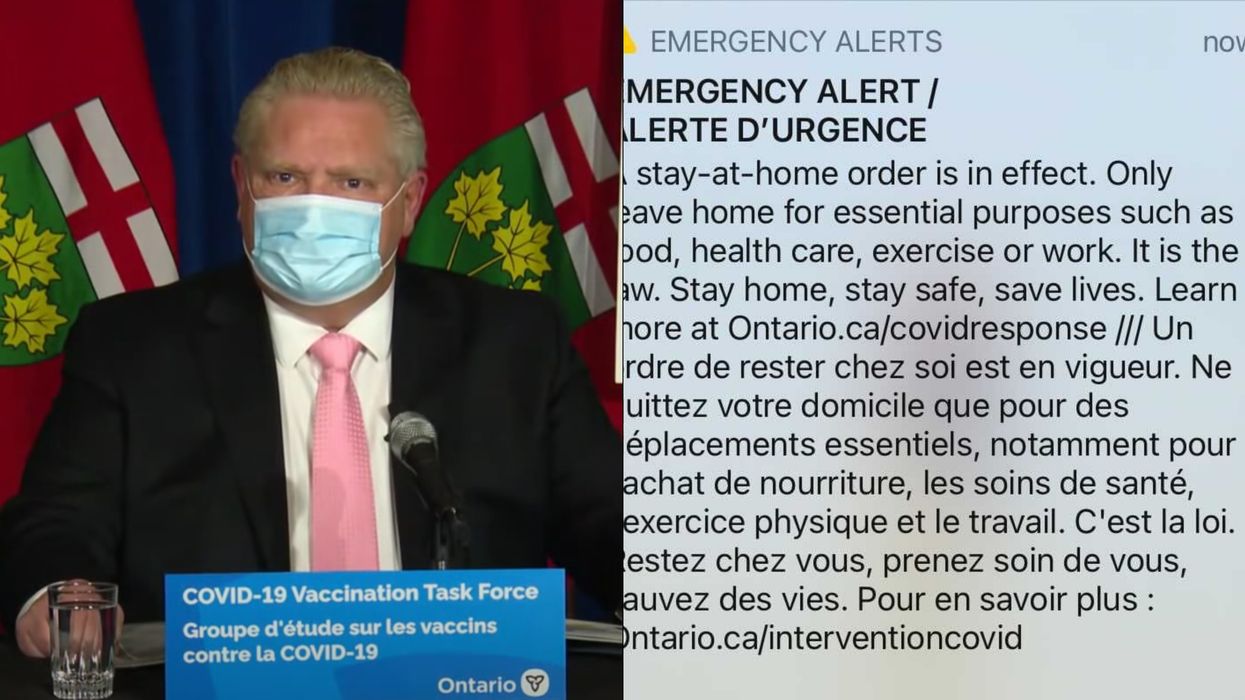 Ontario Stay-At-Home Order Has The Government Sending An Emergency Alert Today