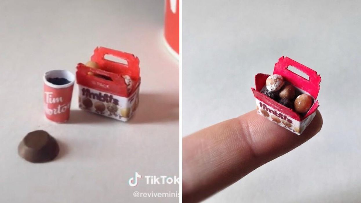 Ontario TikToker Made The Teeniest Tim Hortons Products & It's The Cutest Thing Ever