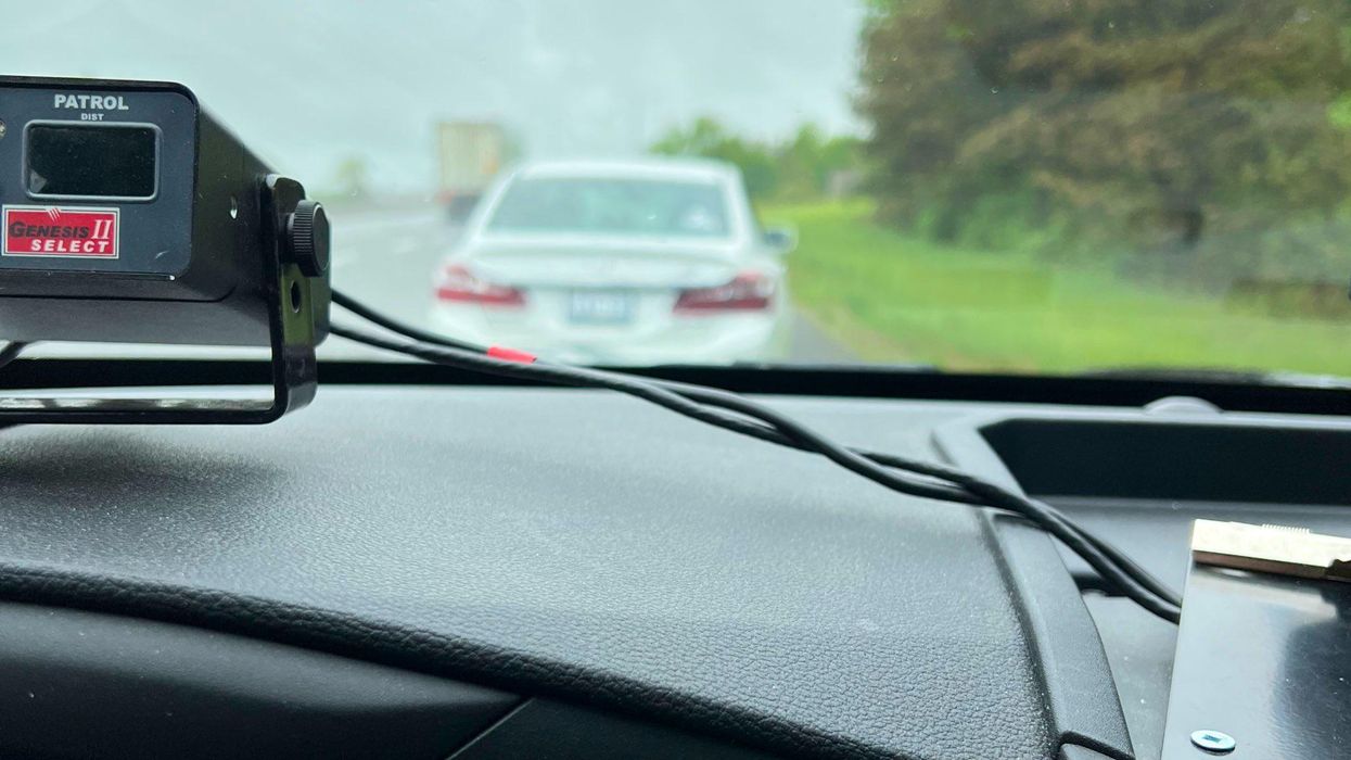 OPP pulling over a driver on Hwy 401.