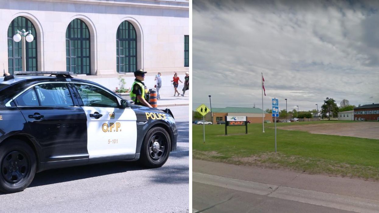 OPP vehicle. Right: Renfrew County District School Board.