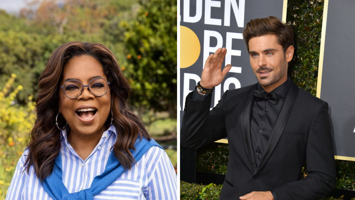 Oprah Winfrey. Right: Zac Efron.