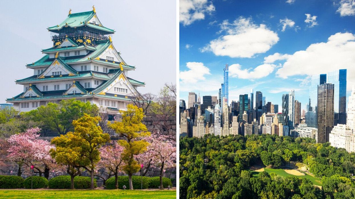 Osaka, Japan. Right: New York City, NY.