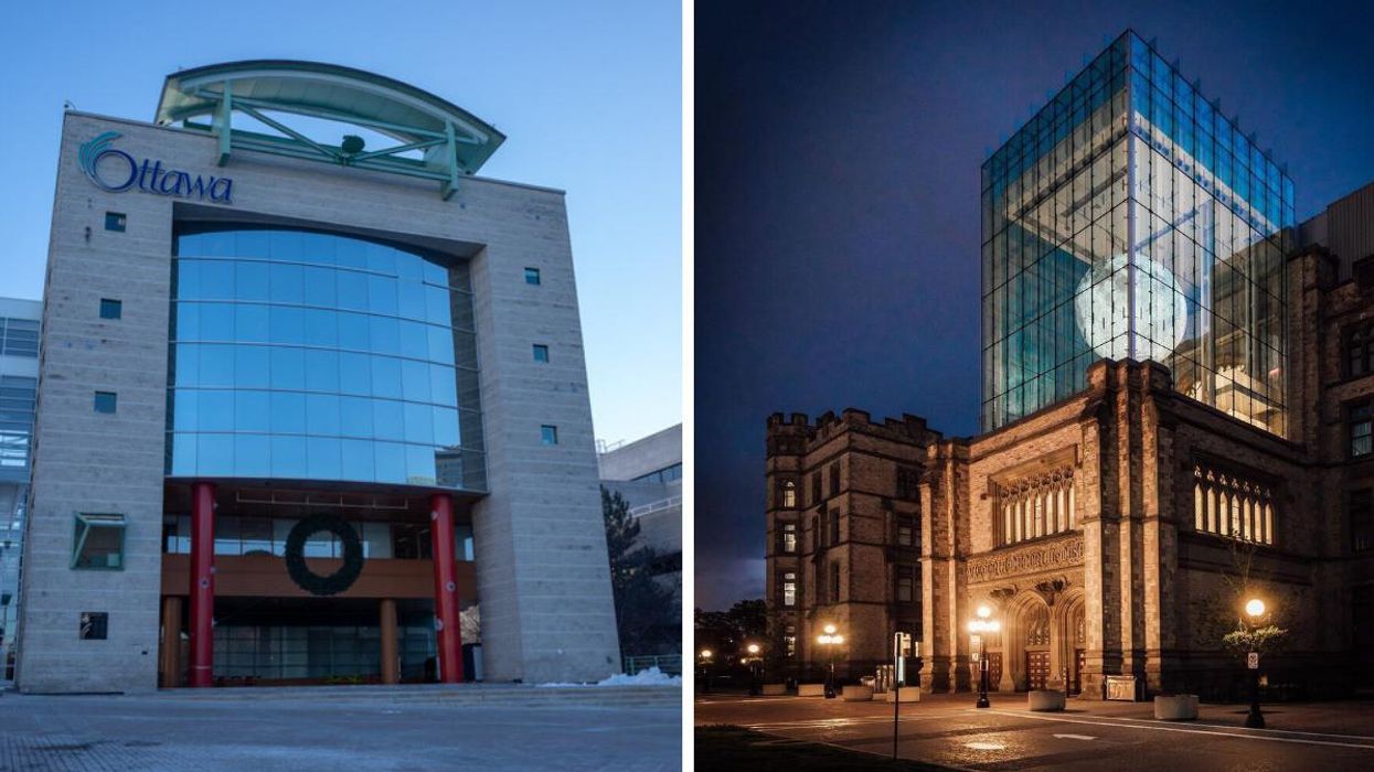 Ottawa City Hall. Right: Museum of Nature.