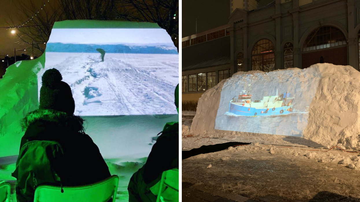 Ottawa Has A Free Movie Theatre Made Of Snow & It's The Most Canadian Thing Ever