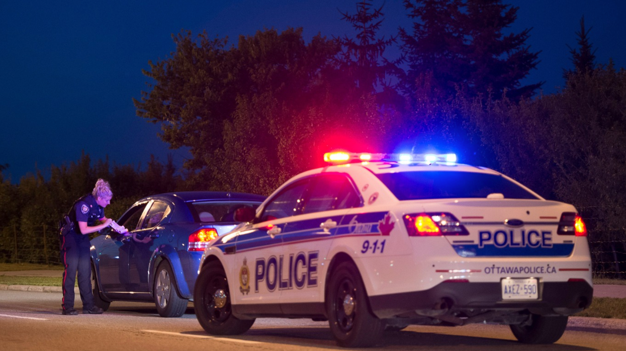 Ottawa police pulling someone over.