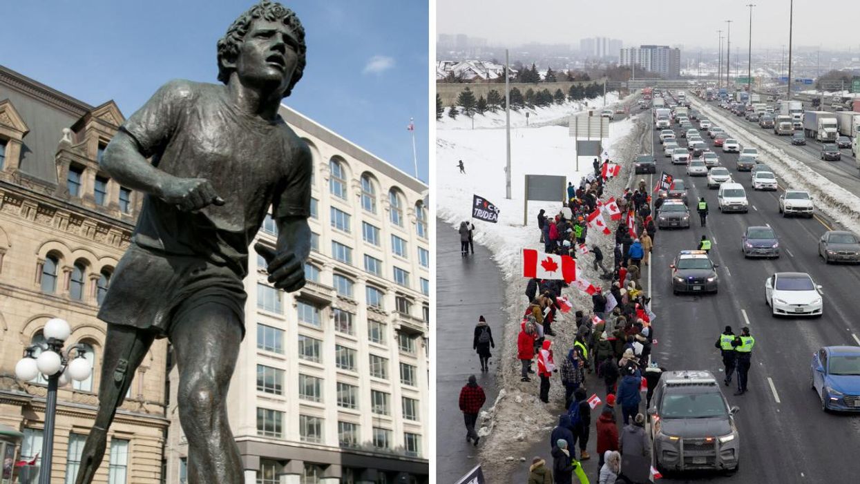 Ottawa's Terry Fox Statue Was Reportedly 'Appropriated' With An Upside Down Flag