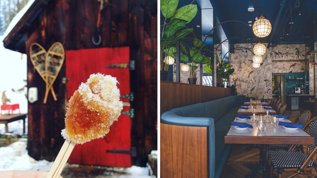 Ottawa sugar shack, Things To Do In Ottawa This Weekend Where You Can Throw It Back To 2019, right: interior of Byward Market restaurant
