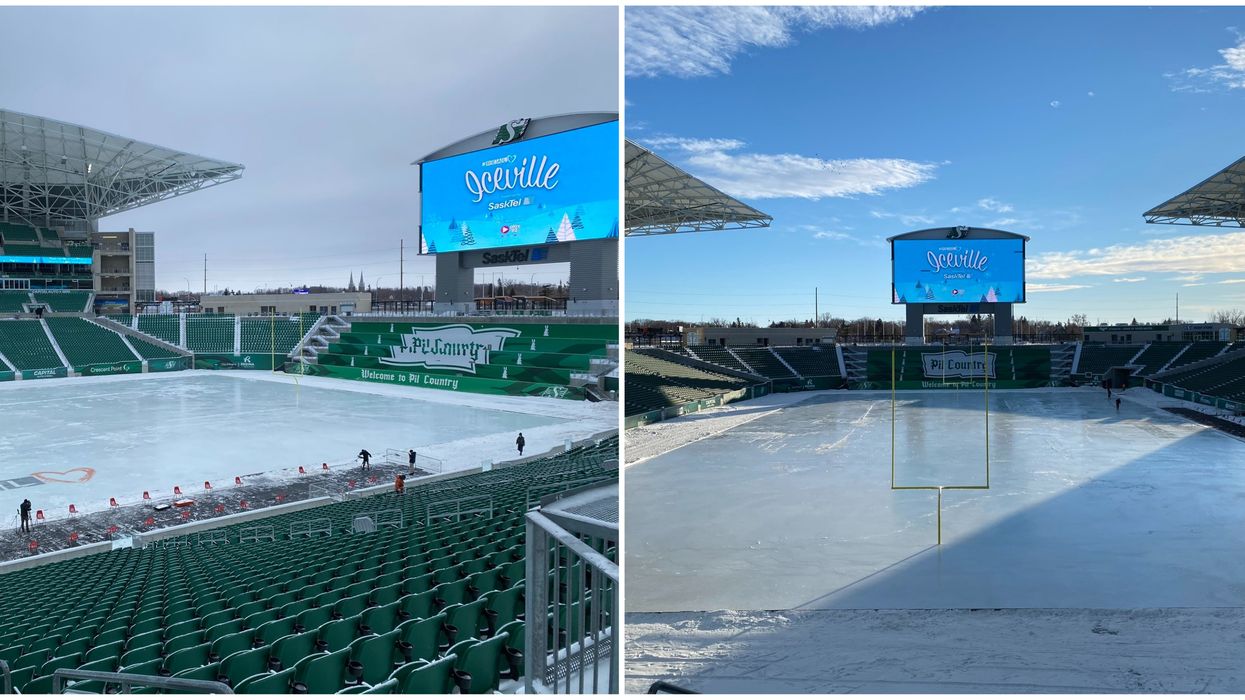 Outdoor Skating Rink In Regina Is Opening In A Football Stadium & It's 10K Square Metres