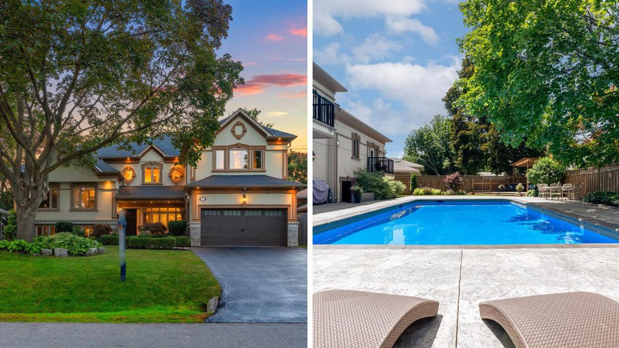 Outside Doug Ford's house, Right: The home's living room