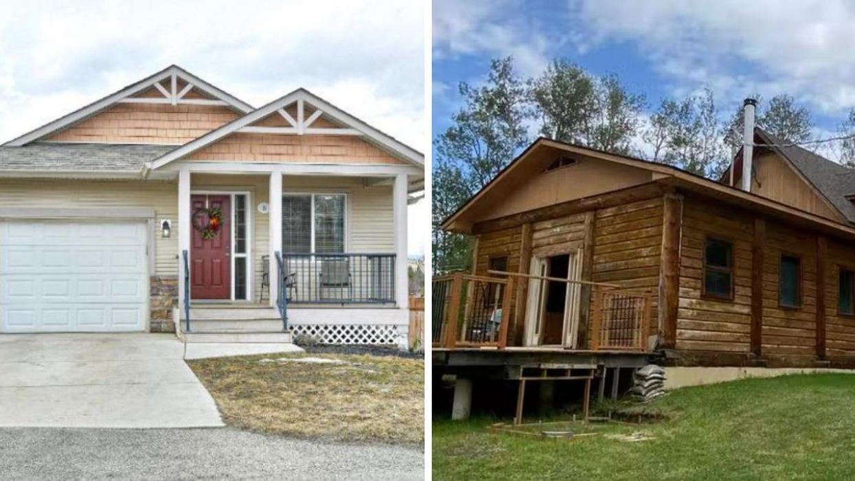 Outside view of a home for sale in BC. Right: Outside view of a home for sale in BC.