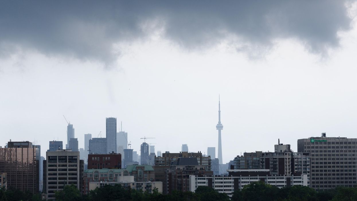 Overcast Toronto skyline.