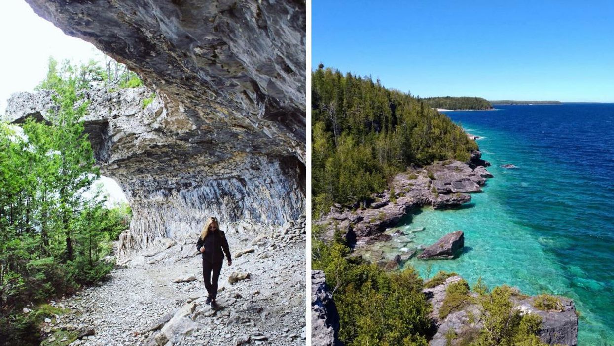 Overhanging Point in Tobermory, Ontario.