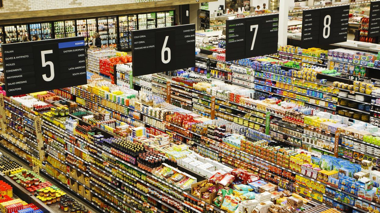overhead view of aisles at a grocery store in toronto