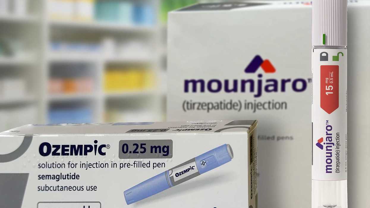 Ozempic and Mounjaro drug boxes.
