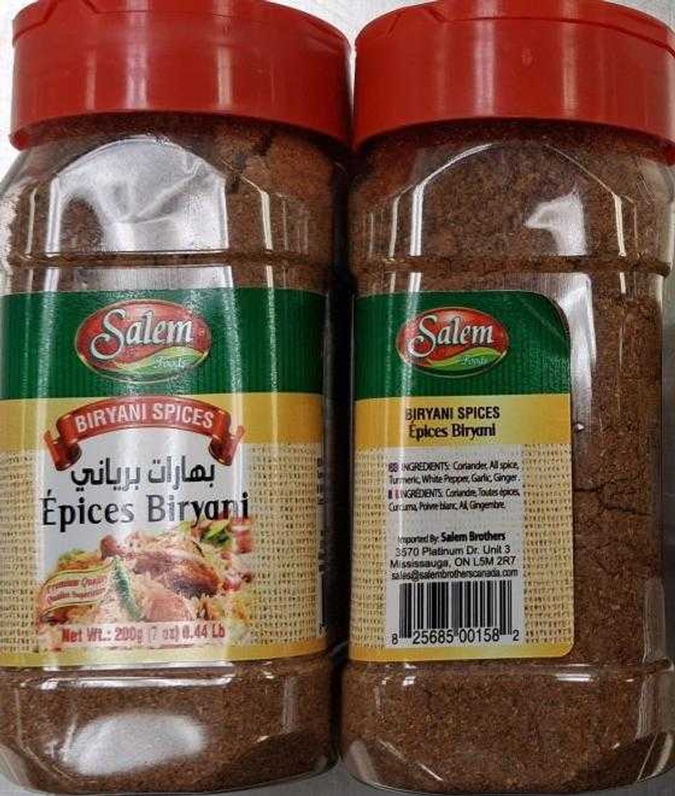 package of recalled salem food spice blend