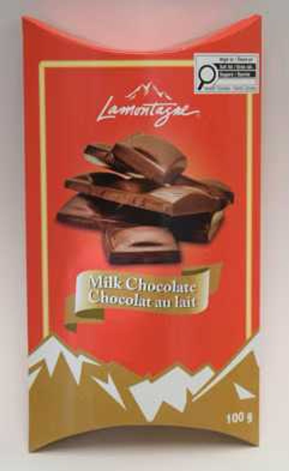 package of \u200bRecalled Lamontagne Milk Chocolate Bar from the Movie Night Gift Set sold at Costco