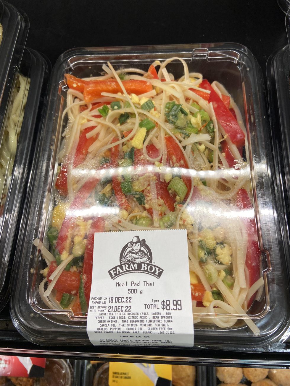 Packaged Pad Thai meal from Farm Boy.