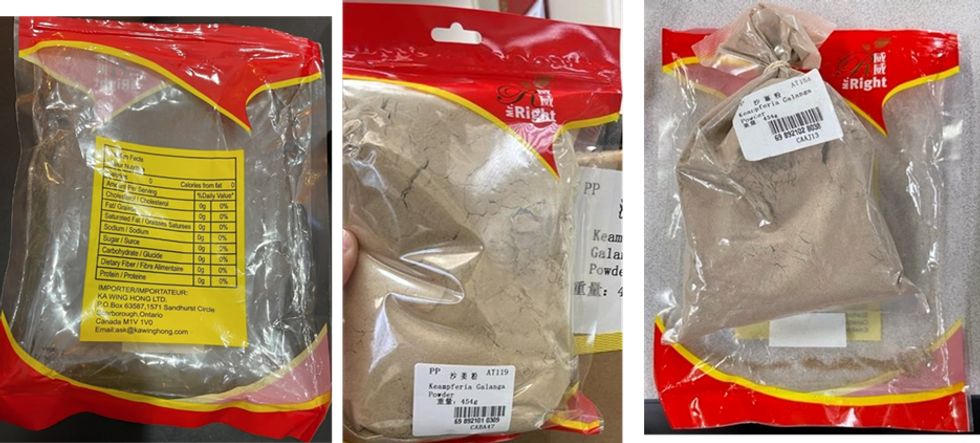 Packaged spices that may contain aconite.