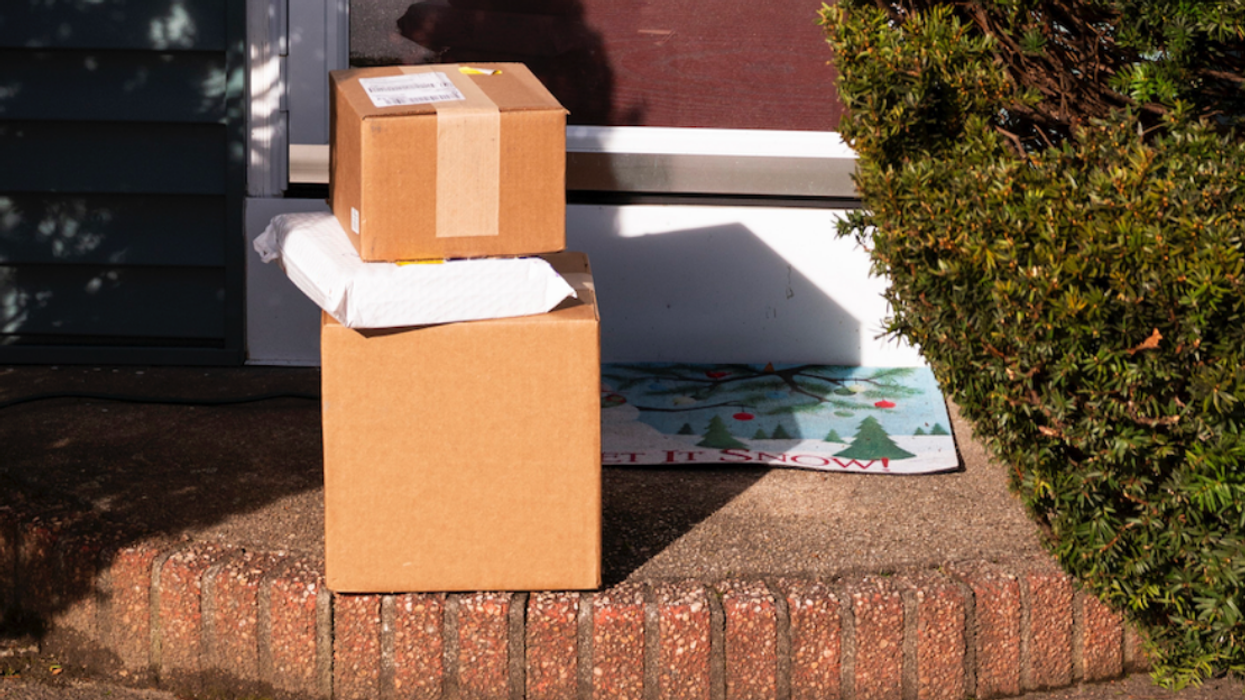 Packages at the front door.