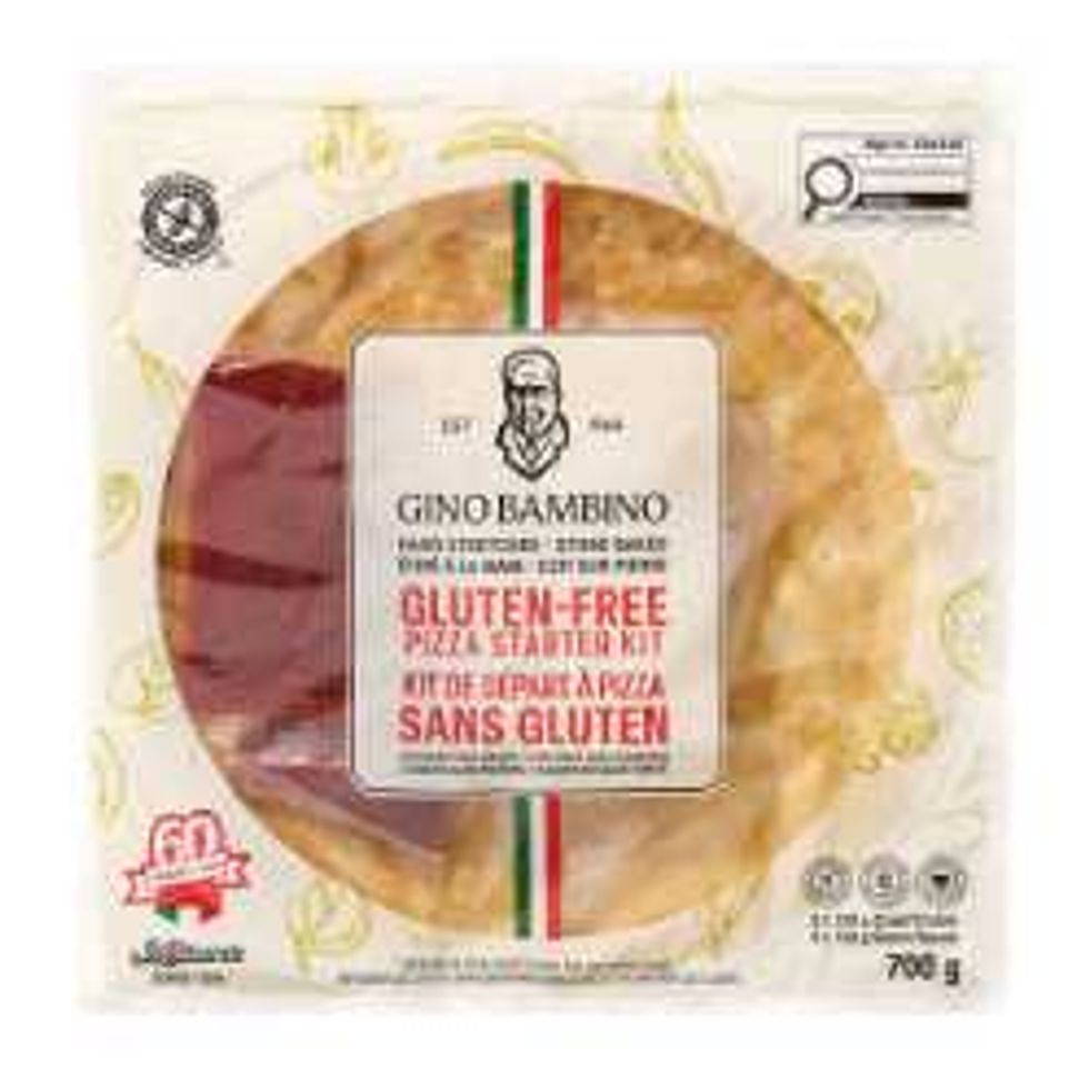 packaging of Gino Bambino Gluten Free Pizza Kit