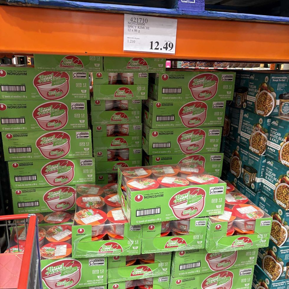packs of Bowl Noodles instant noodles at costco