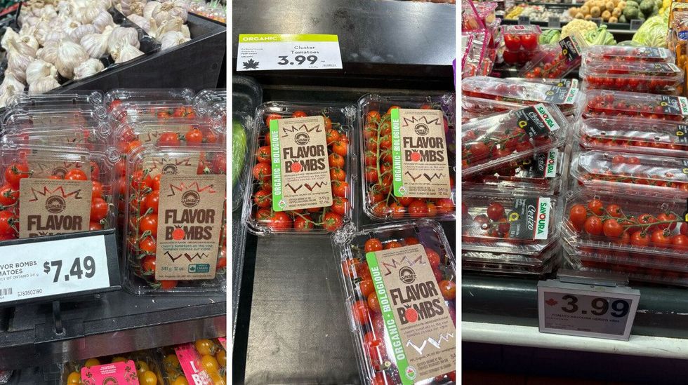 packs of cherry tomatoes at metro, longo's and fortinos