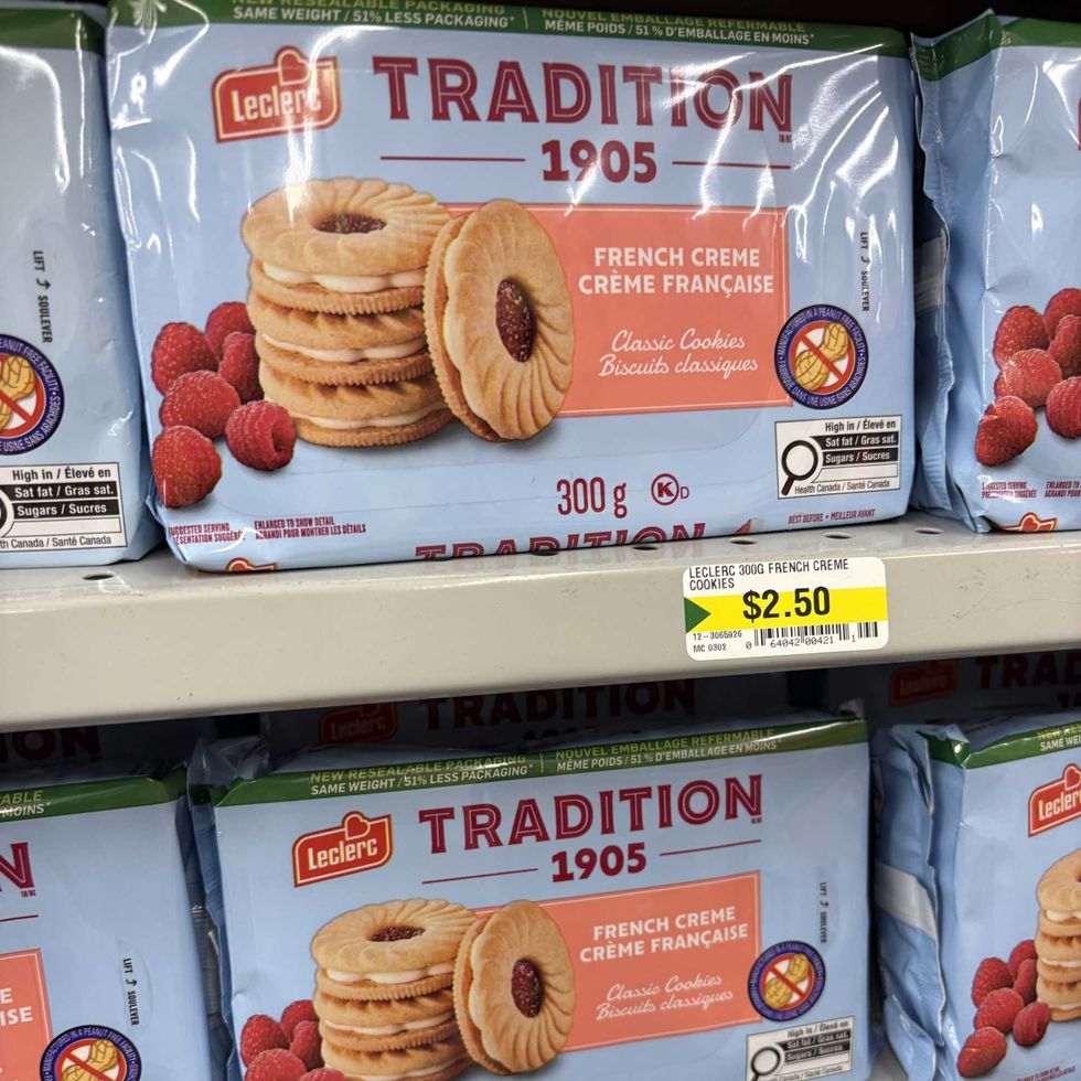 packs of French creme cookies at Dollarama