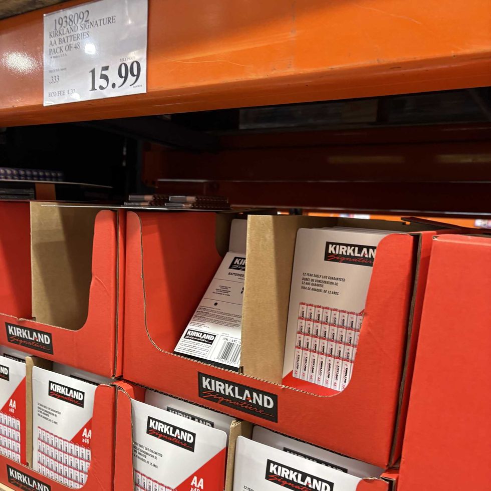 packs of Kirkland Signature aa batteries at Costco