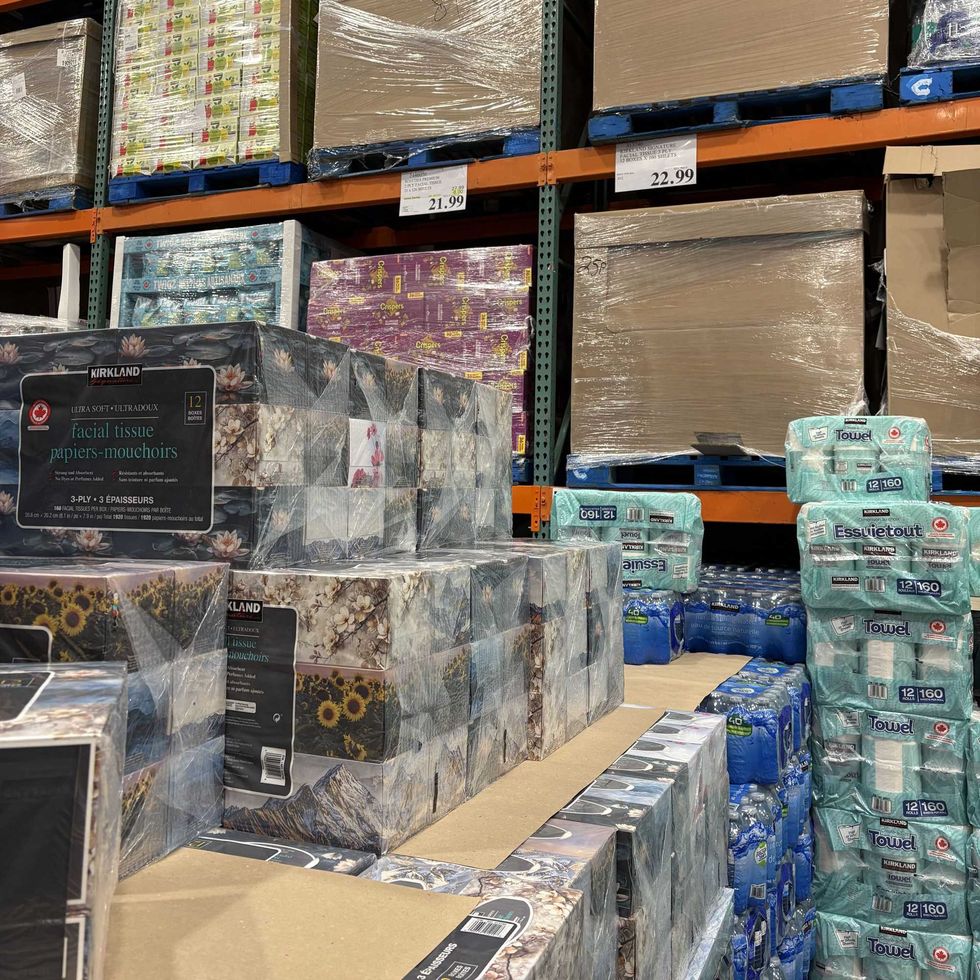 packs of Kirkland Signature facial tissues at costco