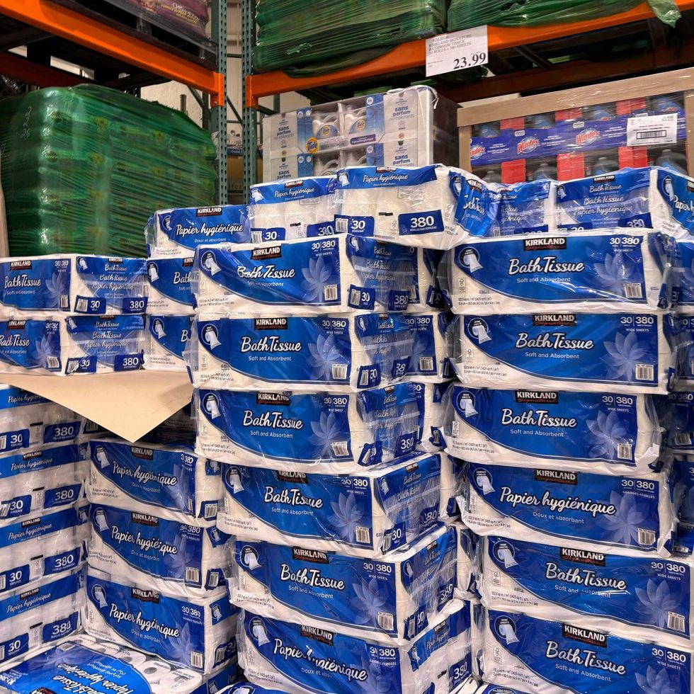 packs of Kirkland Signature toilet paper at costco