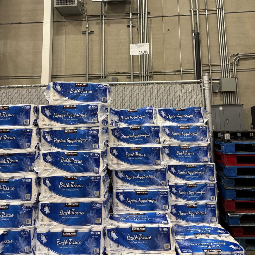 packs of Kirkland Signature toilet paper at Costco